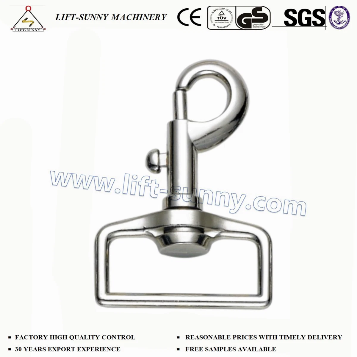 38mm * 75mm Square Head Zinc Die Cast Swivel Snap Hook