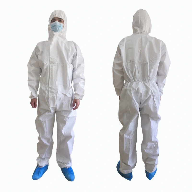 Wholesale/Supplier Safety OEM PPE Suit Double Zipper Full Body Disposable Protective Clothing