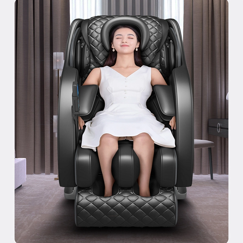 Chaise de massage avec pétrissage, chauffage du dos, gravité zéro et airbags pour usage domestique.