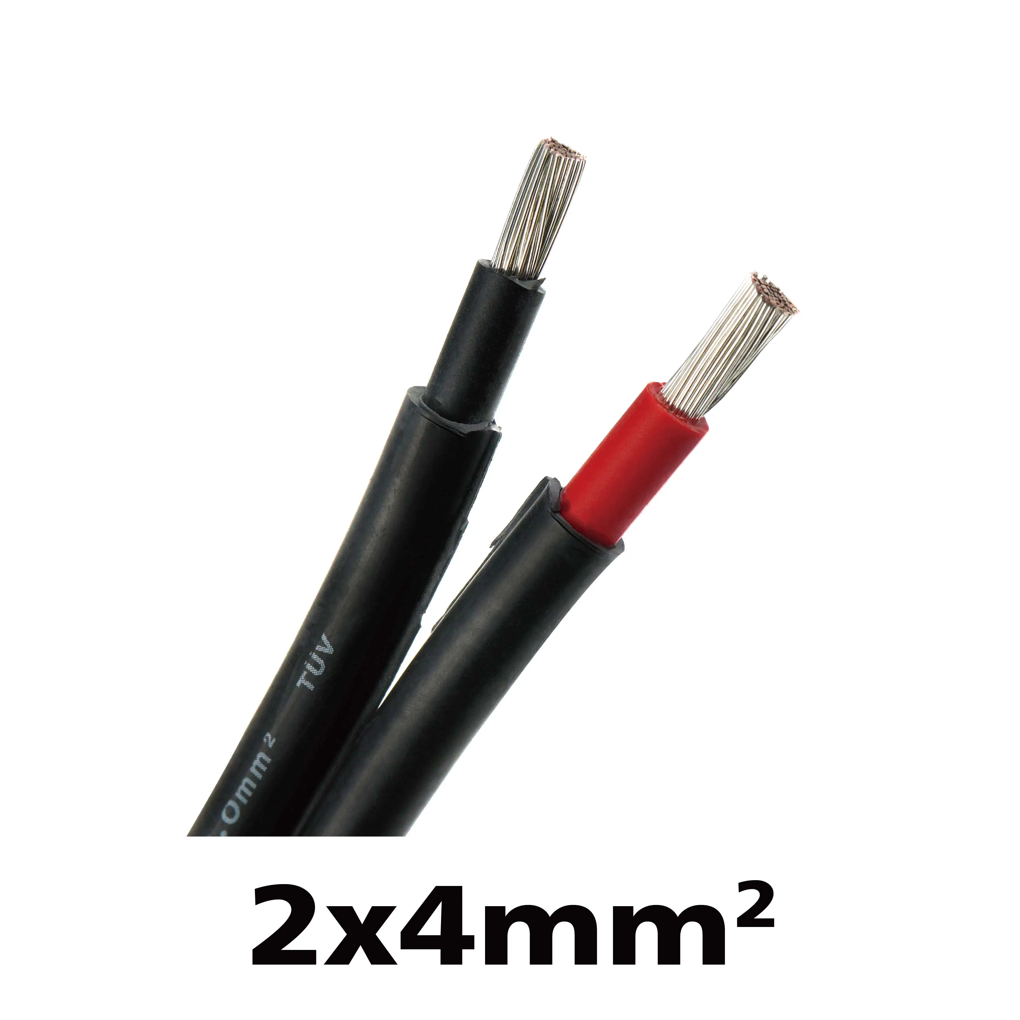 CQC Certification 1000V DC Copper Twin Core PV1-F 2X4.0mm2 4mm Auto Electrical Wire PV Solar Cable