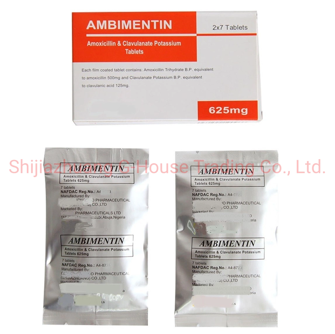 E amoxicilina clavulanato Tablet de potássio 625mg Indústria Farmacêutica