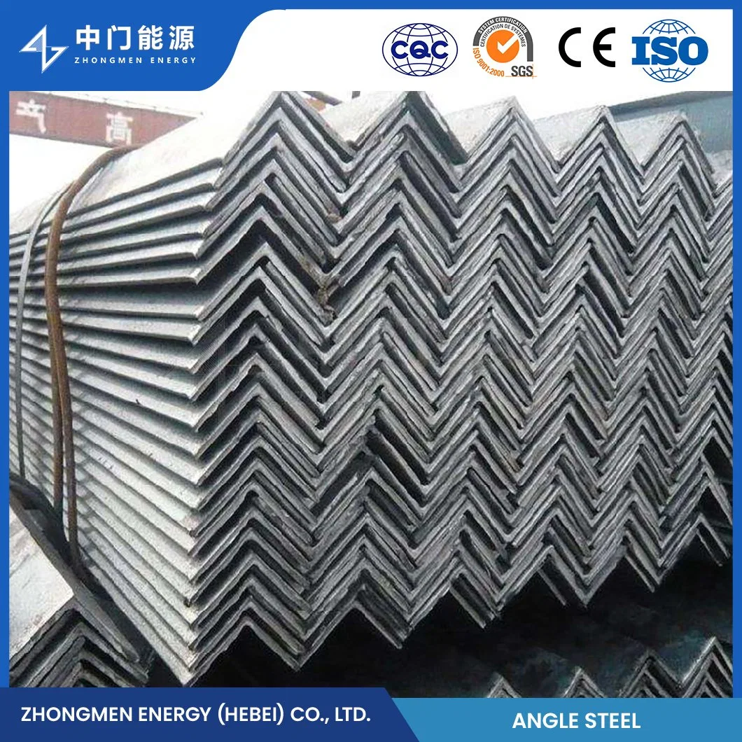 Zhongmen Energía de acero de ángulo de carbono fábrica de acero galvanizado ranurado Acero angular de acero galvanizado o imprimido en acero de acero de ángulo de Q550e SPHC