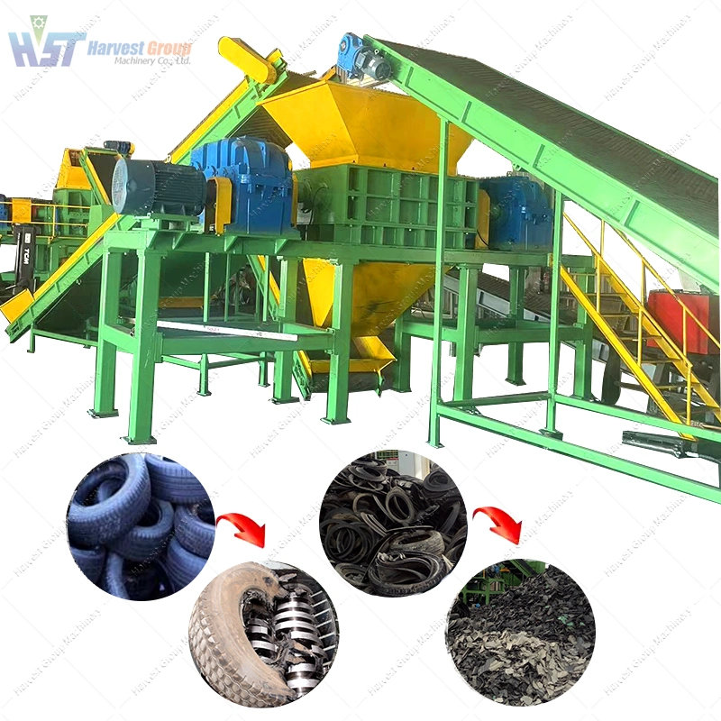 Tire Recycling Factory Tyre Shredder Machine Rubber Crusher Rubber Crumb Plant