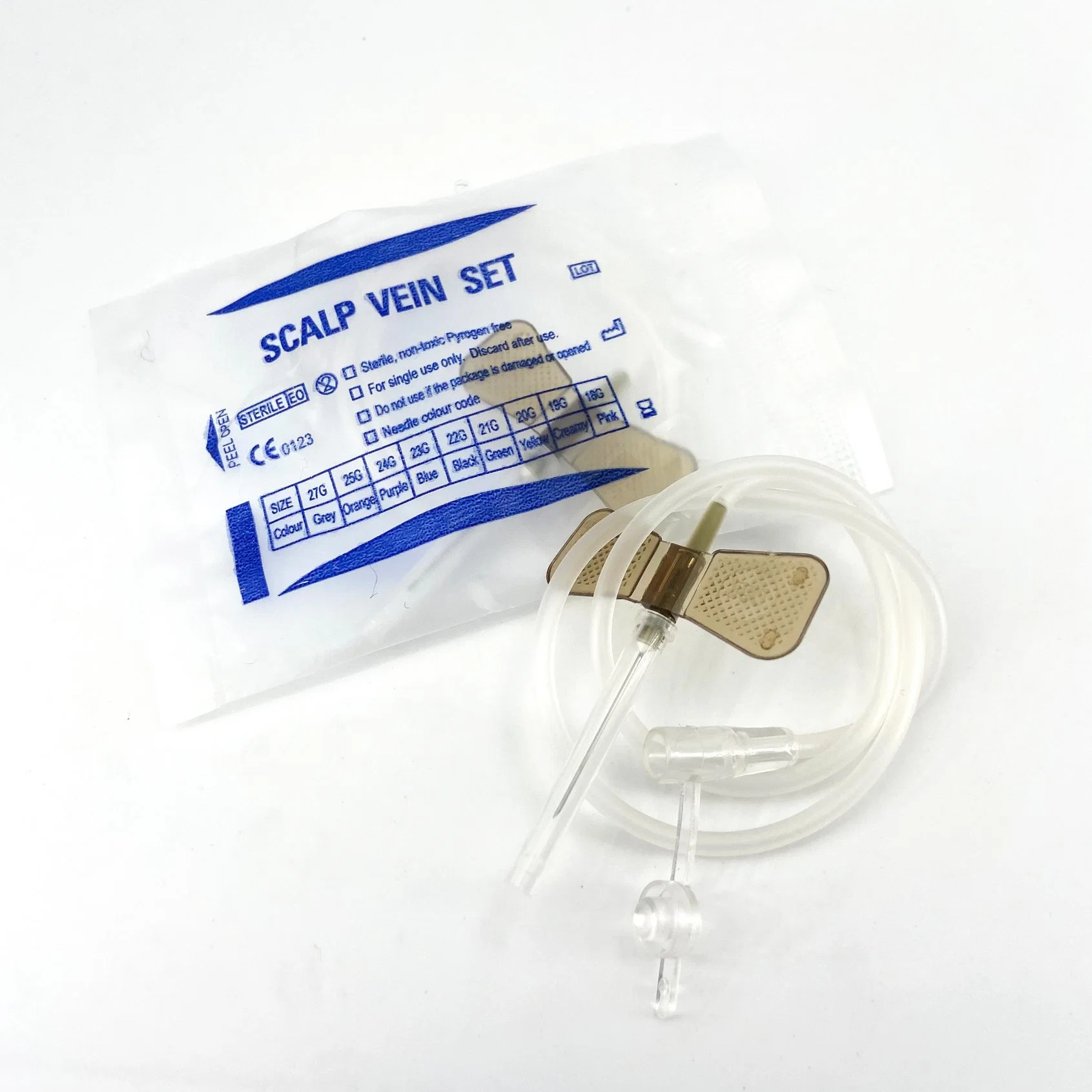 27g Disposable Hospital Butterfly Scalp Vein Set (luer lock) with Safety Shiled