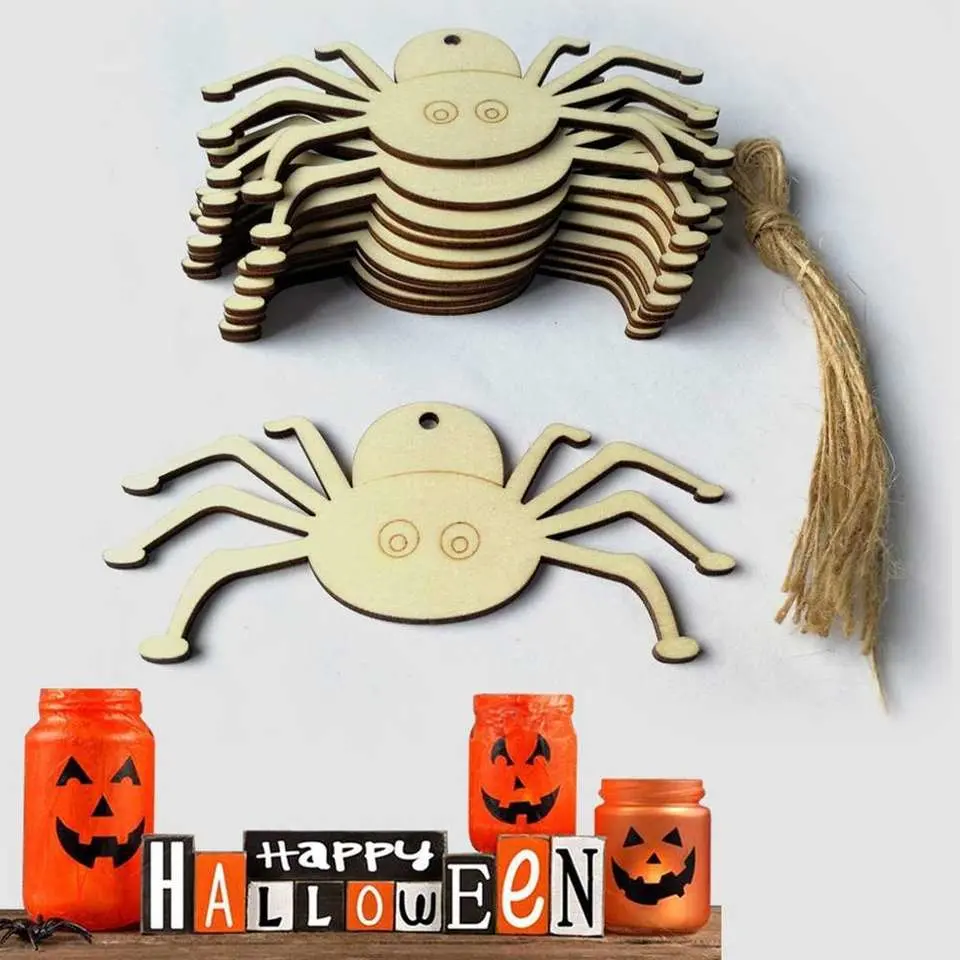 Ausgeschnittes Holz/Holzspinne/Geist/Sarg/Fledermaus Halloween Hängeanhänger/Ornament/Dekoration