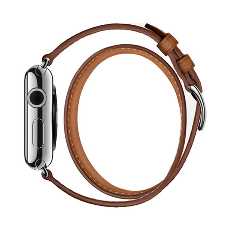 Popular Design Custom Brown Full Grain Leather Apple Watch Strap Iwatch Strap