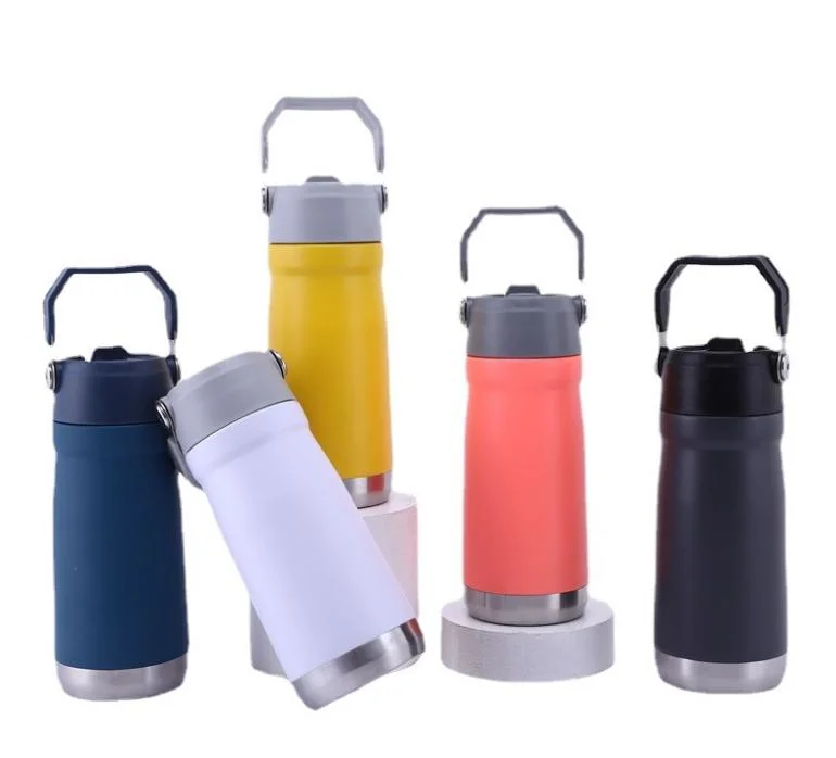 Bouteille d'eau portable à double paroi en acier inoxydable pour distributeur de glaçons de 550 ml