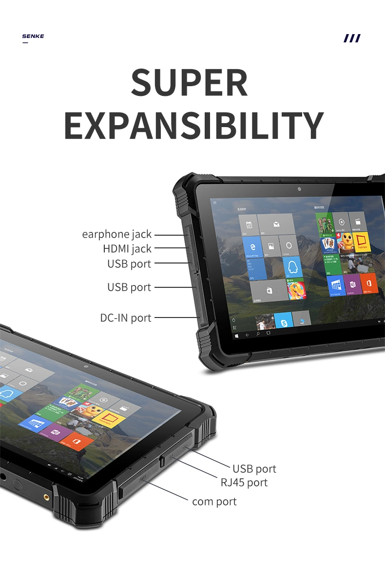 Support Customization Vehicle Mount Win10 Tablet PC 8GB 128GB GPS Rugged Tablet IP67 All in One Tablet PC