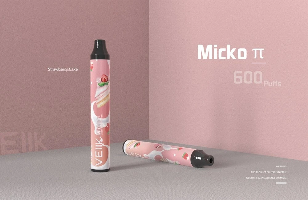 Nouveau Veiik Micko Pie Wholesale/Supplier Factory Prix Mini 600 Stylo à tête de pompe jetable Puffs