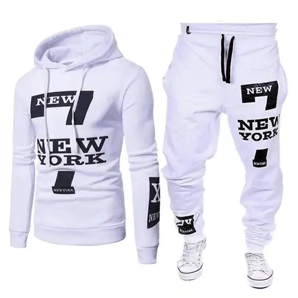 Plus Size Outdoor Sport Men Sportswear Tracksuits Men 2 Piece Set Sweatpants and Hoodie Sets