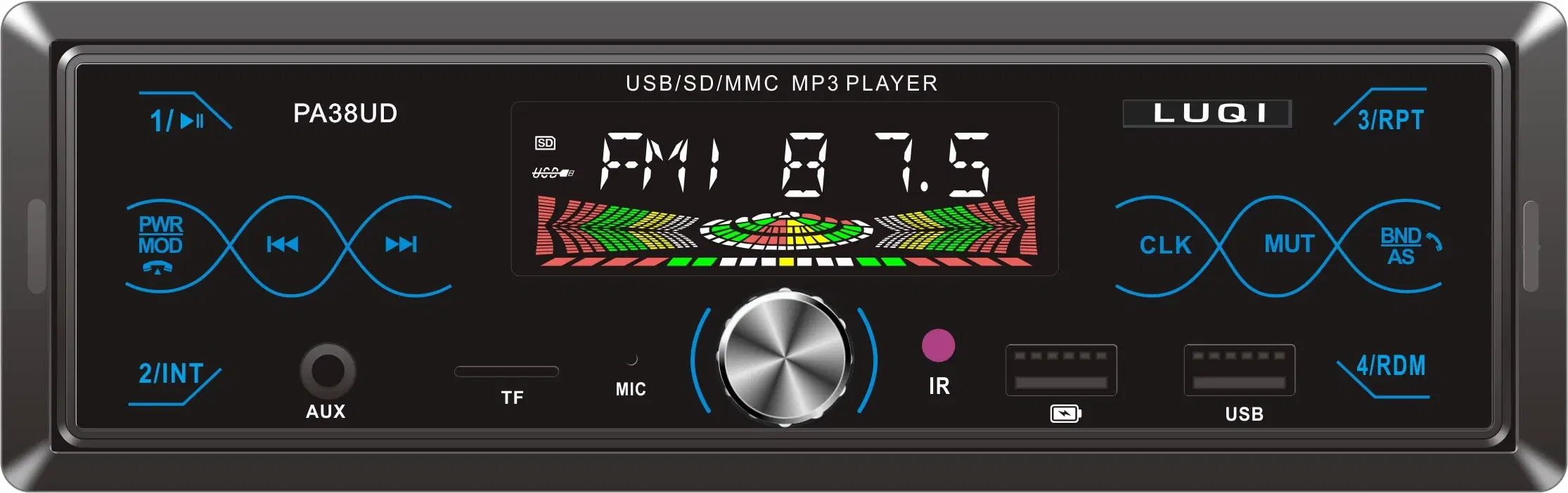 Нажмите кнопку два порта USB с одним DIN MP3 с радио FM