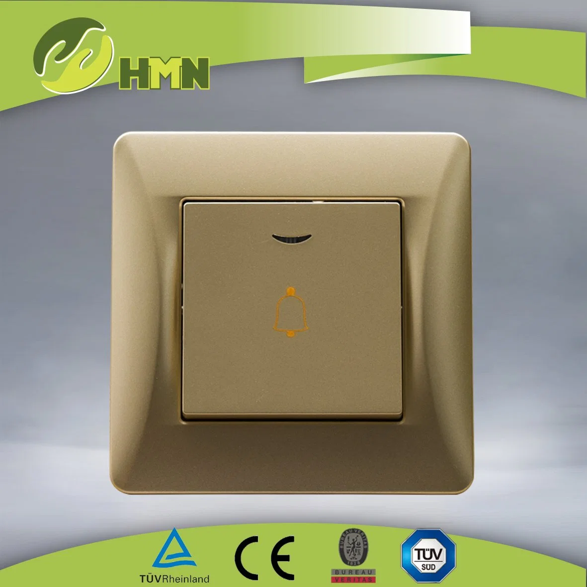 EU standard CE TUV CB certificated PC golden push doorbell switch