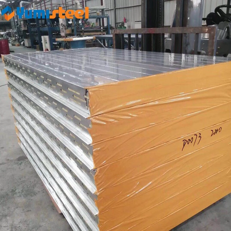 Rib Insulated A1-Fireproof/Soudproof/Moistureproof Rockwool Sandwich Composite Steel Wall Panels