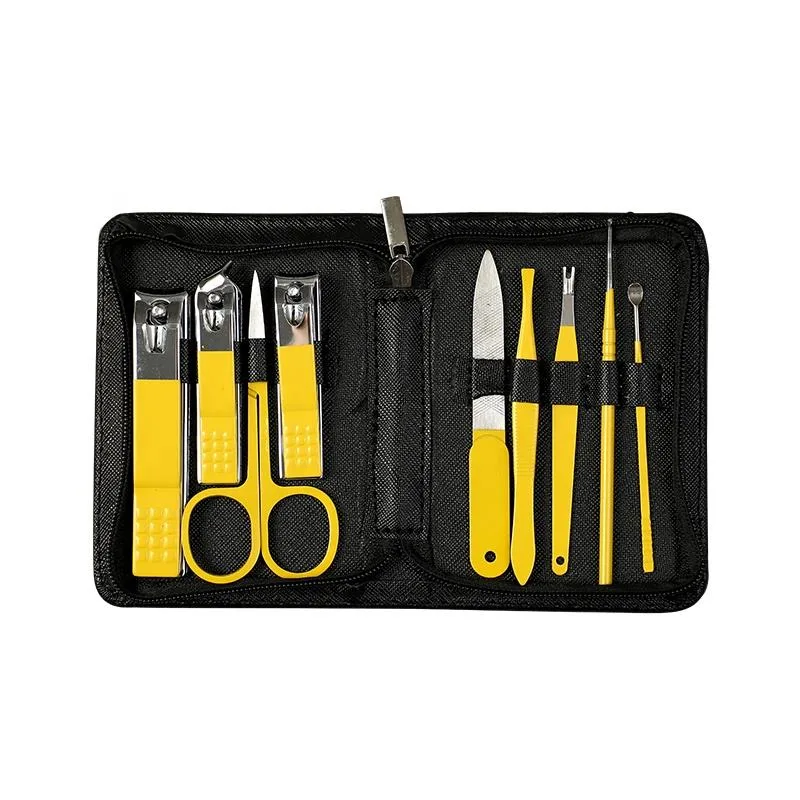 9 Pieces Gold Premium Carbon Steel Nail Clippers Nail Tool Kit Set