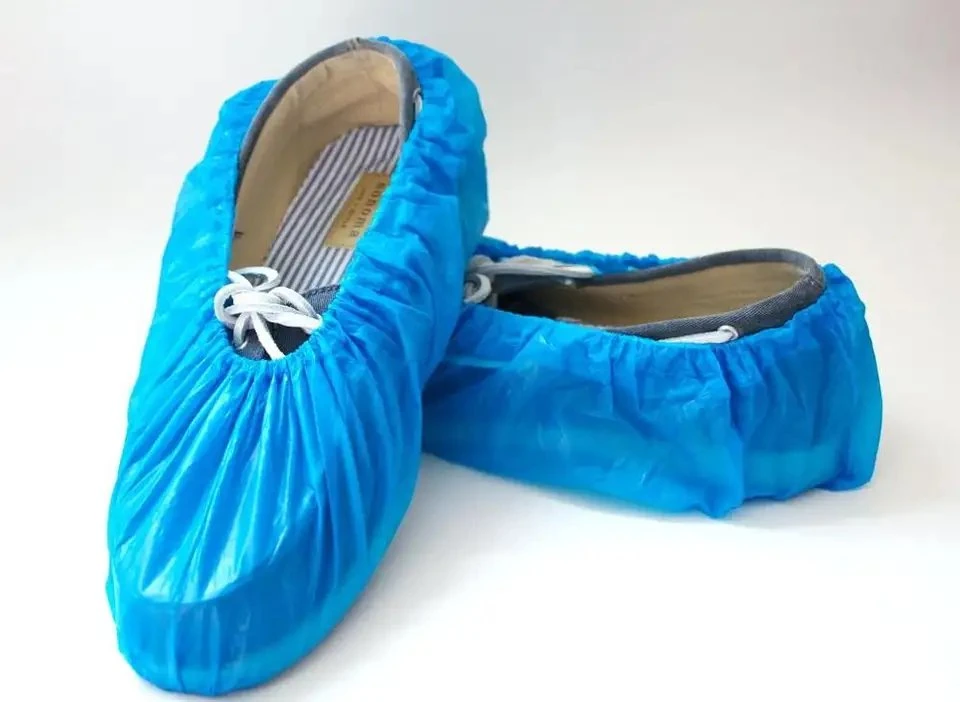 Disposable Antistatic Cleanroom Waterproof CPE Plastic Surgical Medical Non-Slip Boot Shoe Cover