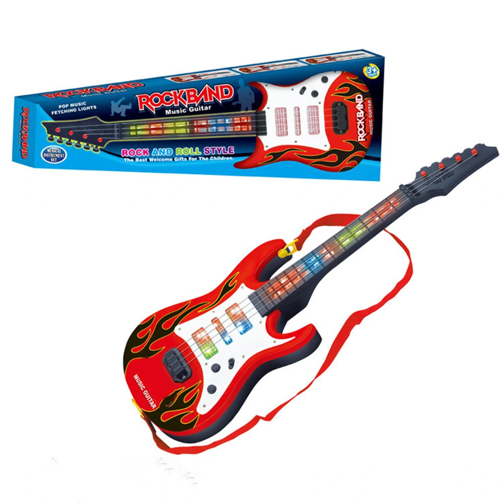 Juguete de guitarra de plástico con luz intermitente