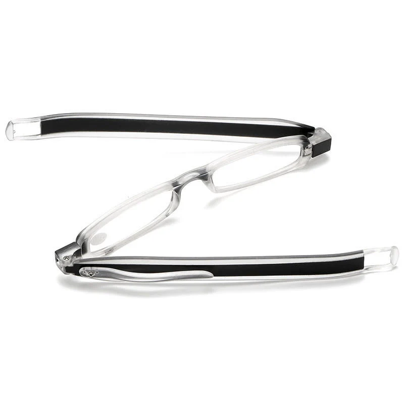 China Manufacture in Stock Unique Mini Foldable Adjustable Thin Temple Small Frame Clear Plastic OEM Unisex Presbyopic Eyewear Reading Glasses