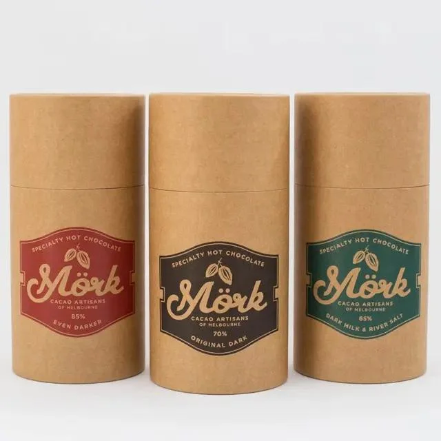 Tubos de embalagem de frasco de mel para atacado com logotipo personalizado impressão tubo de papel Caixa redonda Kraft Natural