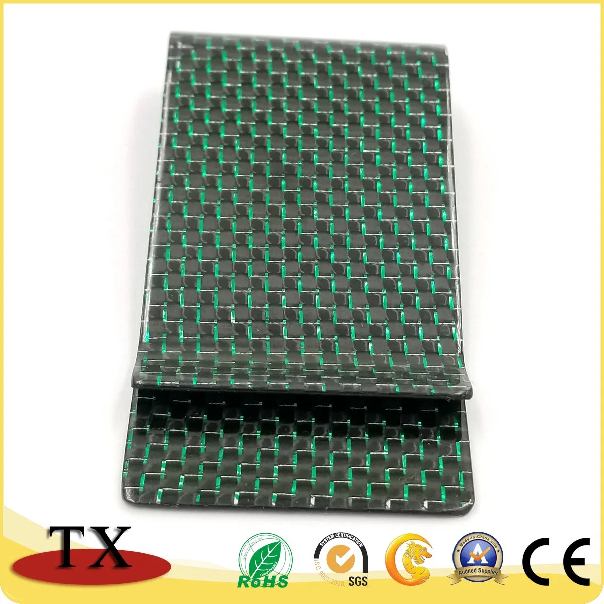 Green Wire Custom Carbon Fiber Money Clip Wallet