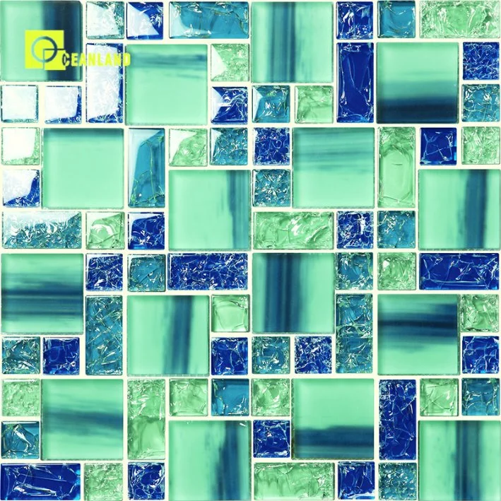 Natural Clean Green Pictures Pattern Mosaic Tile for Design