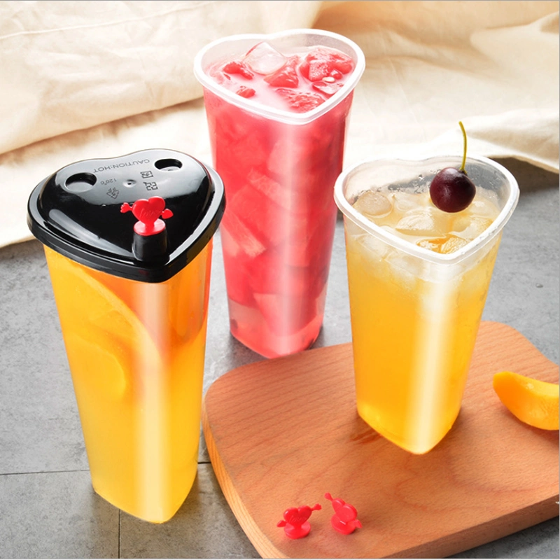 Disposable Milktea Cup 500ml 700ml Slim Empty Plastic PP Cold Press Juice Cup with Colorful Cap Customized Logo