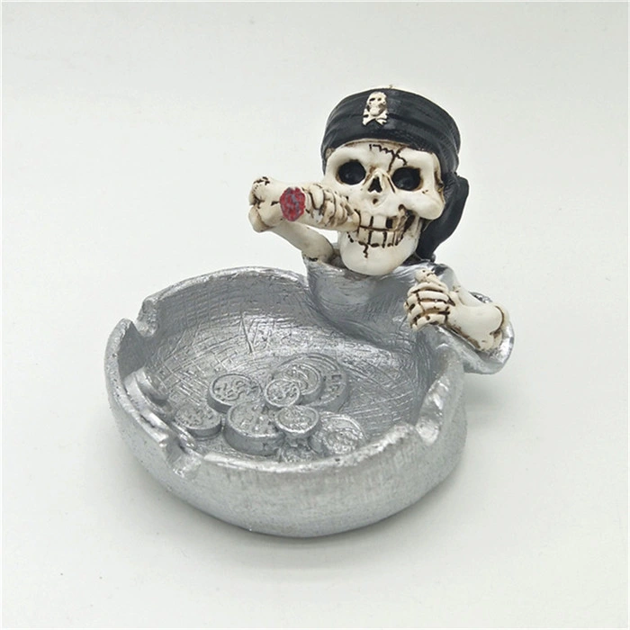 Halloween Gift Antique Smoking Ashtray Skull Shaped Resin Ashtray