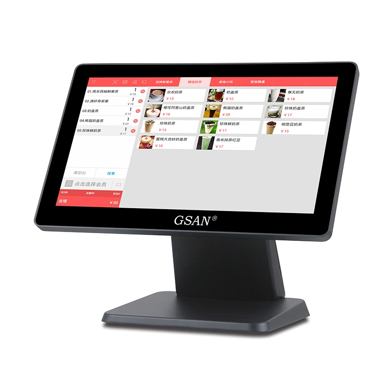 15,6'' Single Touch Screen POS Monitor Kassierer POS Maschine Bargeld Registrieren