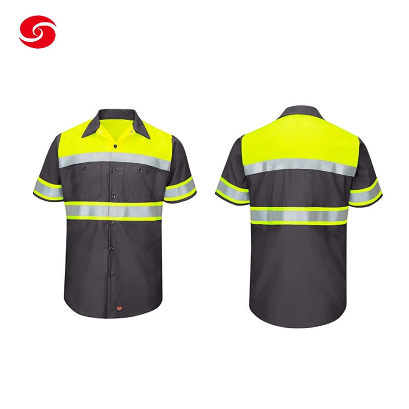 Sécurité personnalisée Work-Wear Short Sleeve costume de travail avec une visibilité de la bande réfléchissante