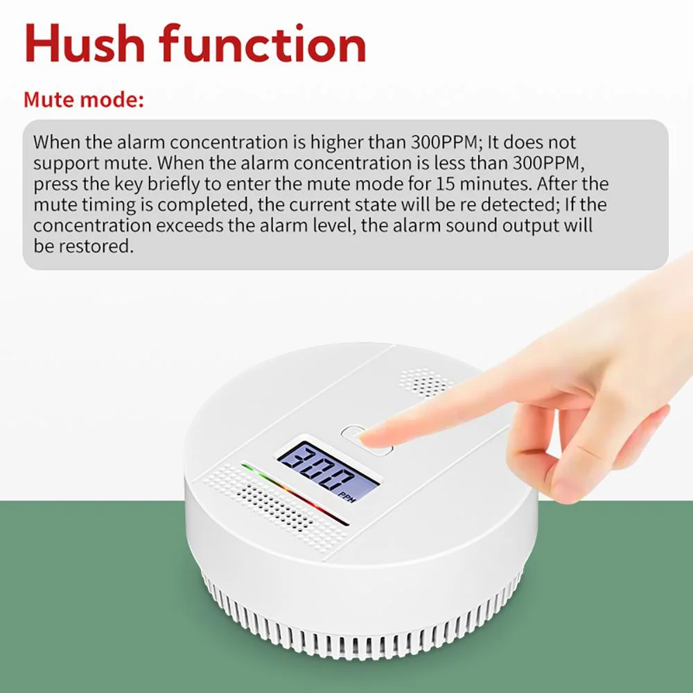 Portable Battery Operated Powered Carbon Monoxide Alarm Co Gas Leak Alert Detector