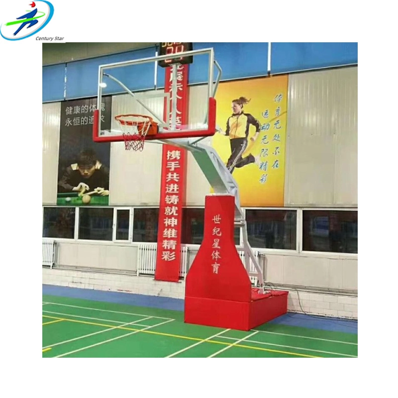 Jeu de basket-ball sur pied réglable électro-hydraulique