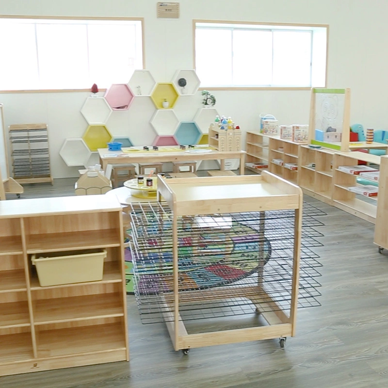 Muebles de madera para preescolares, muebles de sala de juegos, armario de juguetes, armario de la escuela para niños, armario de mobiliario de la escuela para niños