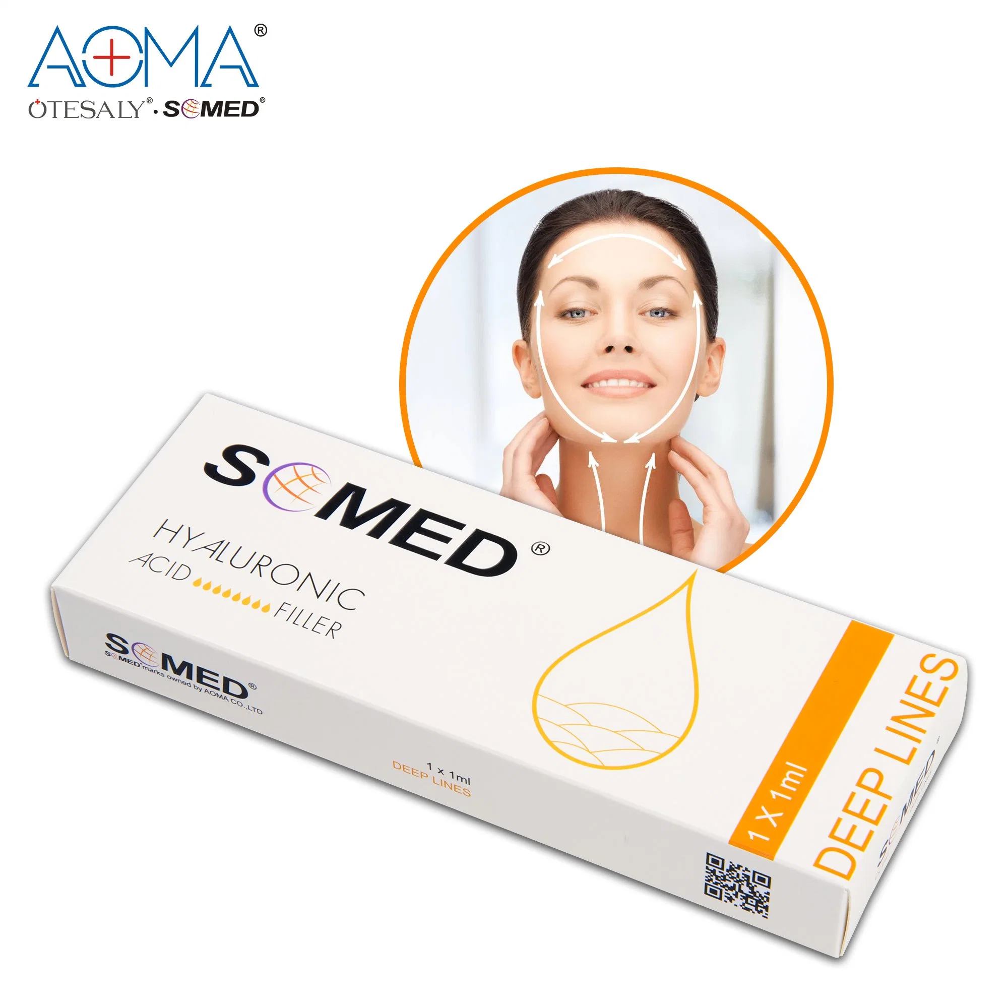 Somed Wholesale Price 1ml Hyaluronic Acid Filler Cross Linked Ha Face Nose Cheek Chin Ha Dermal Filler