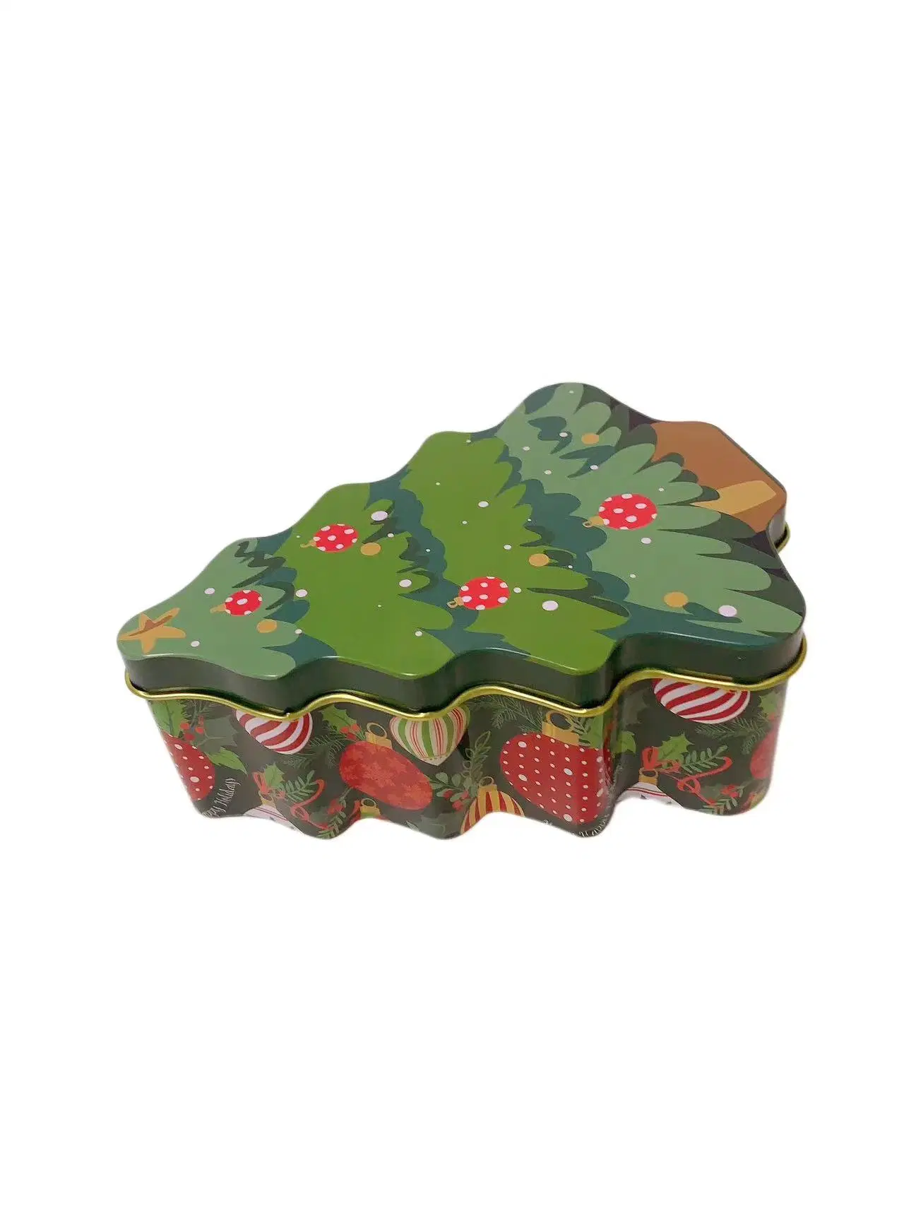 Navidad Tin Tree Festival regalo Tin lata Candy Cookie Chocolate Caja de estaño envase en forma de árbol Caja de estaño