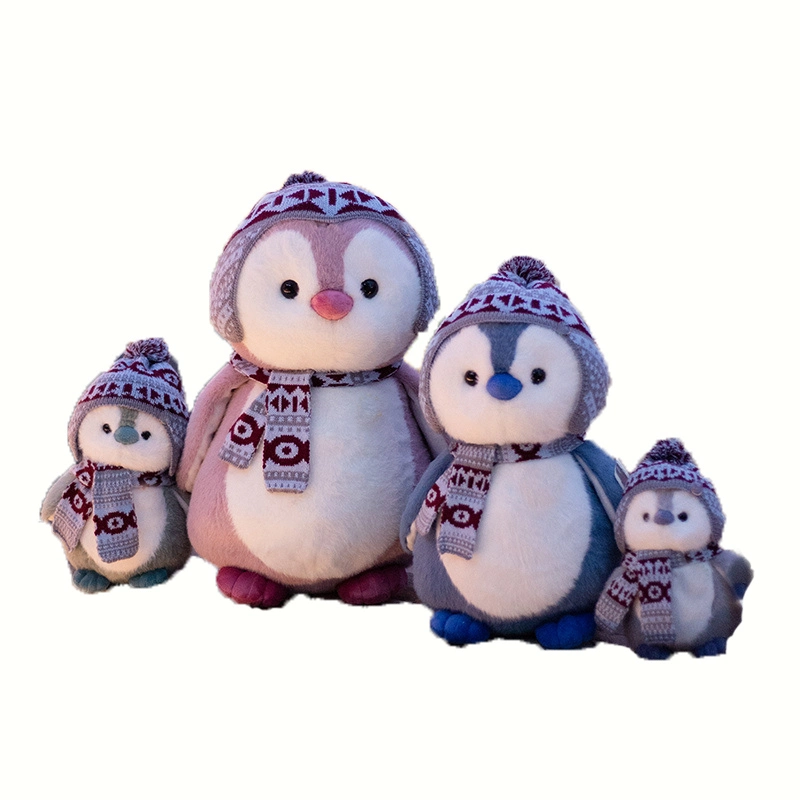 Pingüino Navidad suave Peluche Peluches con sombrero y Pañuelo