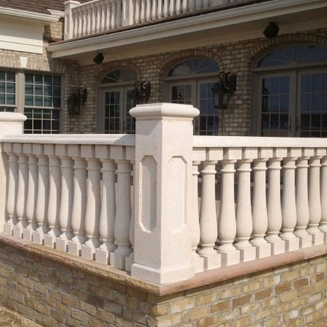 Custom Garden Natural Stone Balcón barandilla White Marble Stair Railing Diseños para la venta