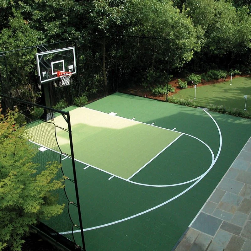 Easy Cleaning Plastic Sport Court Outdoor PP Interlocking Sports Flooring for Backyard Basketball Court