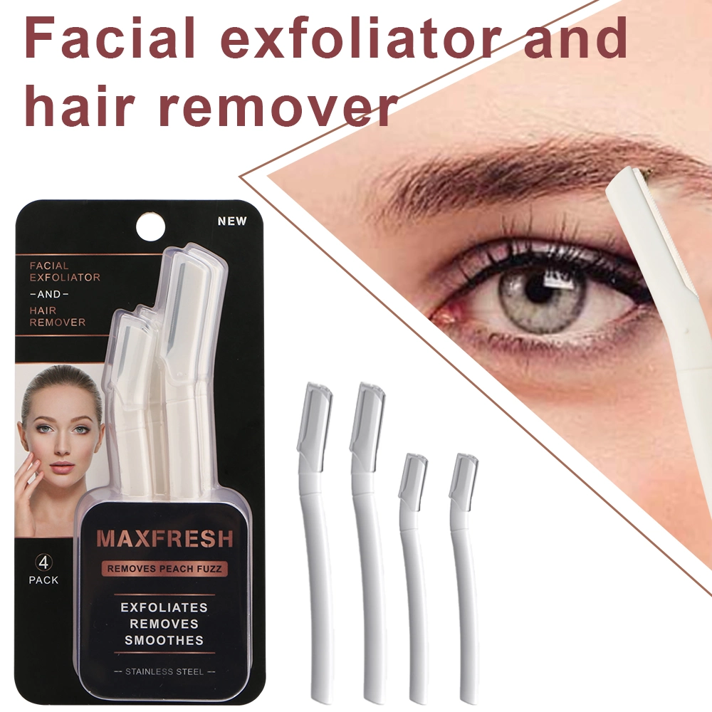 4 PCS Pack Face Razor Pêssego removedor com dados simulados sobrancelha Multiuso Aparador de barbear Exfoliator Ferramenta Dermaplaning Mulheres Razor