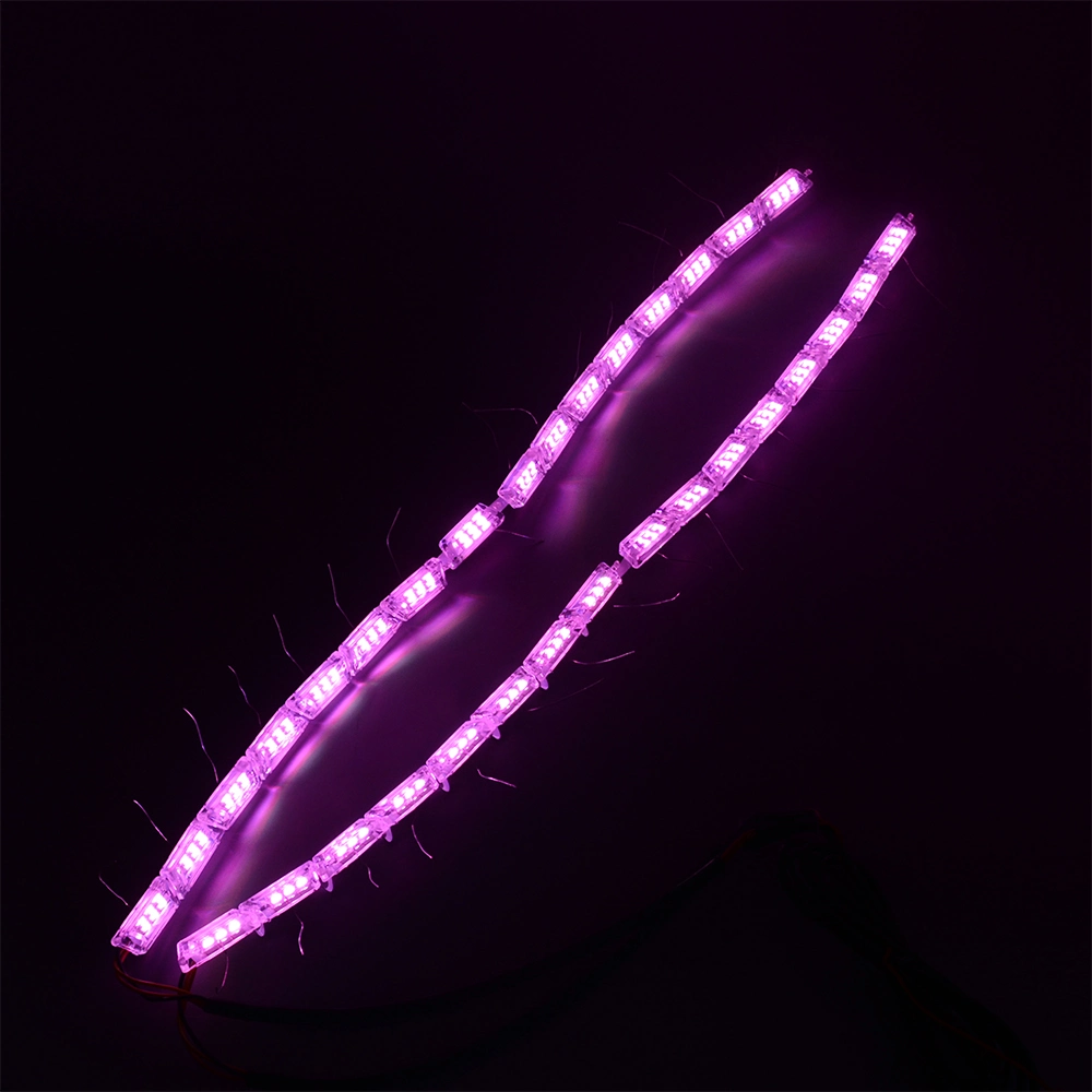 Other Car Lights 16LEDs RGB 7 Colors Multi Colors Switchback LED Turn Signal Tear Eyes Crystal Lamp Flexible LED DRL Strip Light