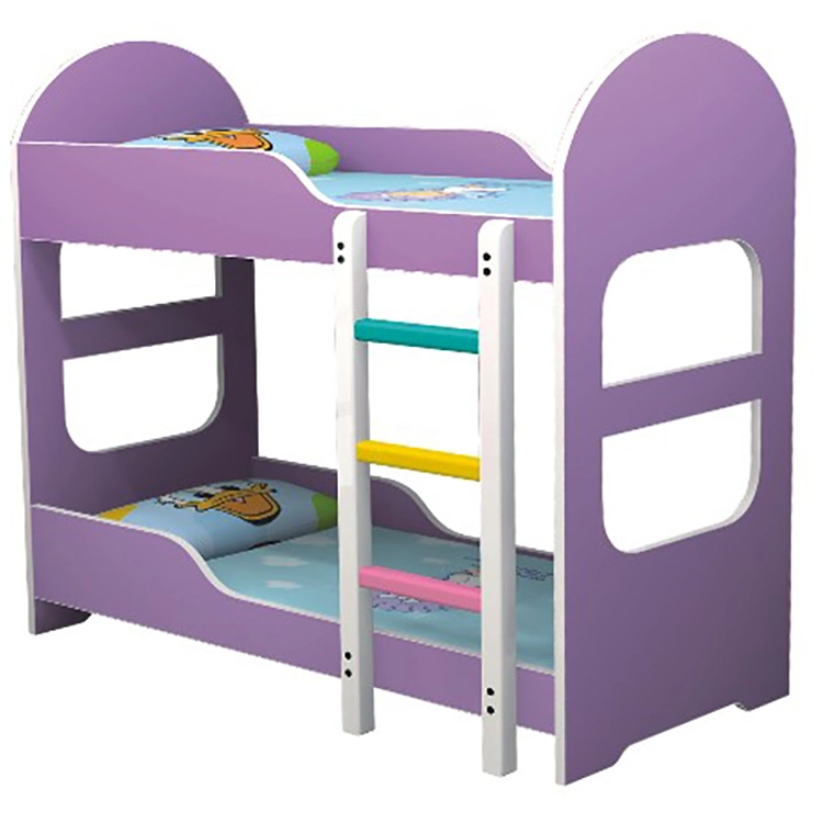 Kindergarten Children Use Safe Mini Cartoon Colorful Wooden Preschool Beds