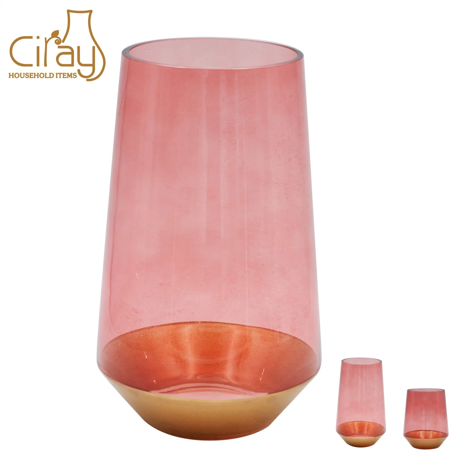 Belo vidro laranja vaso para decoração