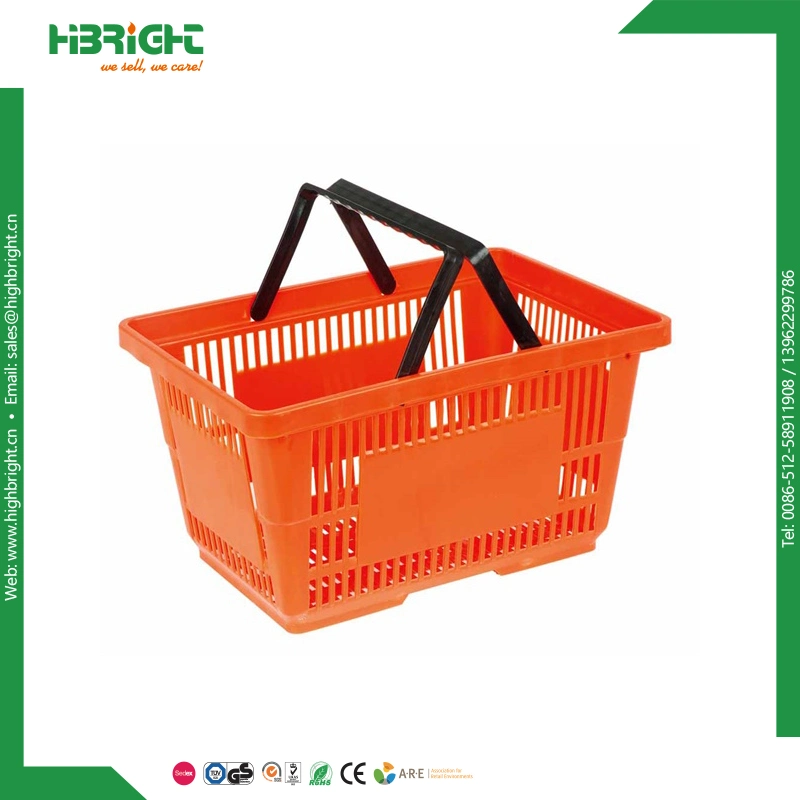 Super Market Double Handle Plastic Shopping Basket