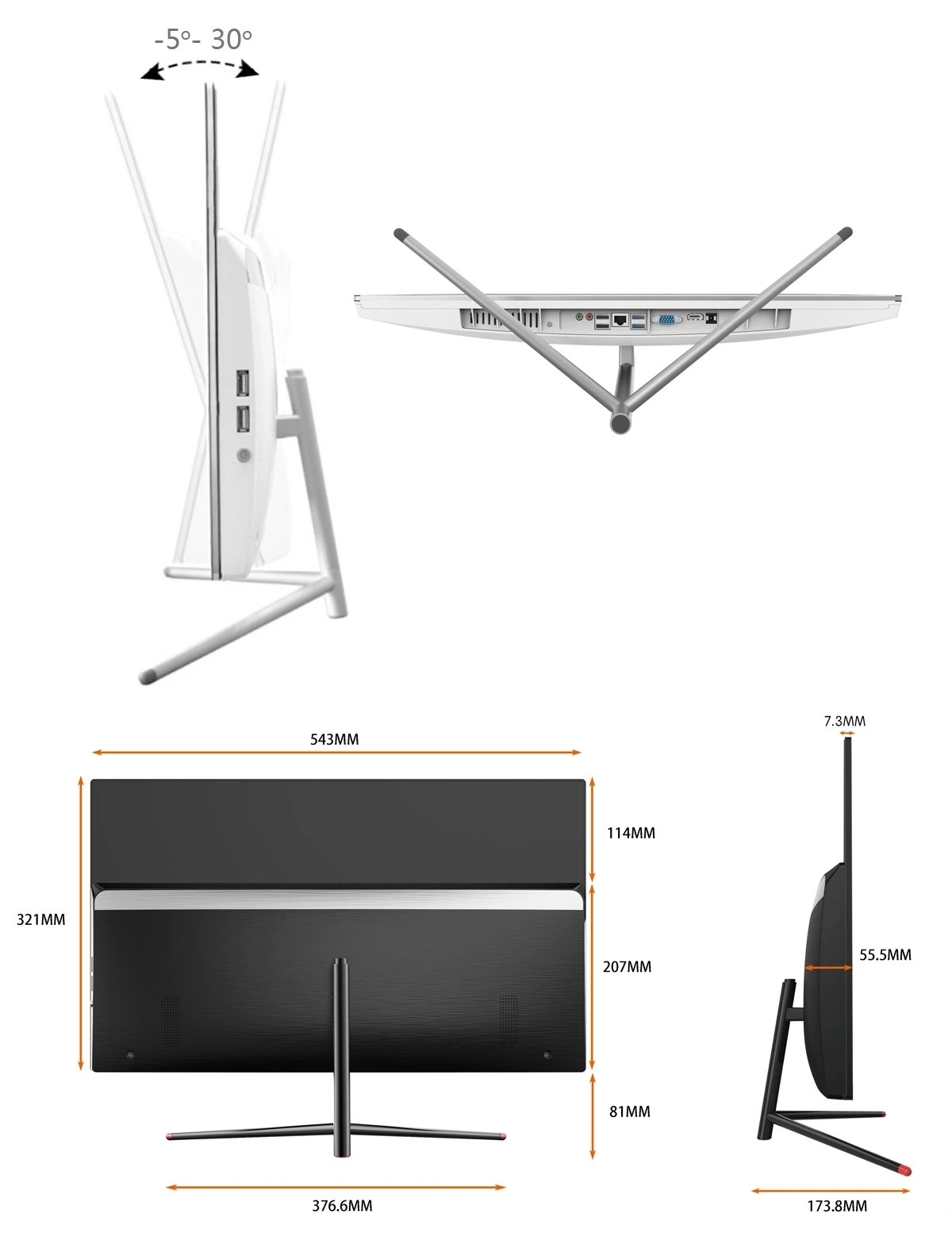 Office School All in One Desktop All in One TV PC Computer 21.5'' 24'' 27'' Gaming All-in-One Office Home Support H310 H110 H410