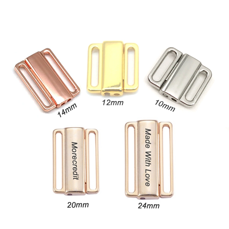 High End Custom Metal Clasp Buckle O Ring Slider Hooks Cord Ends, Gold Metal Accessories Hardware for Bra Swimsuit Beachwear Swimwear Garment Shoes Furniture