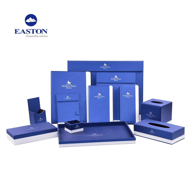 Hotel Top Quality Special Blue PU Leather Service Tray