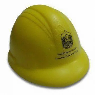 Gift Toy 2023 PU Safety Hat Helmet Shape Stress Ball for Promotion