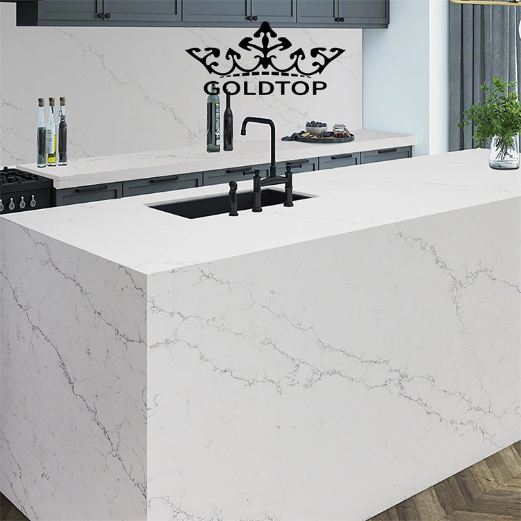 Artificial Polished Cuarzo/Honed 3200X1600mm Calacatta White/Black/Grey Venatino Statuario Quartz Slab for Kitchen/Bathroom Slab/Tile/Worktop