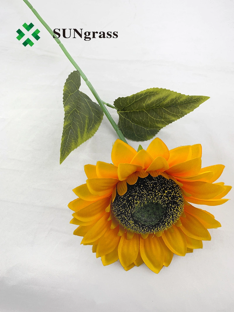 Artificial Cloth Sunflower Wedding Flower Cheap Wholesale Plastic Fabric