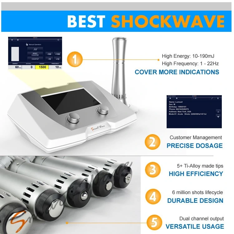 Portable Shockwave Therapy Machine Home Use Shockwave Therapy Device Smartwave Lumsail