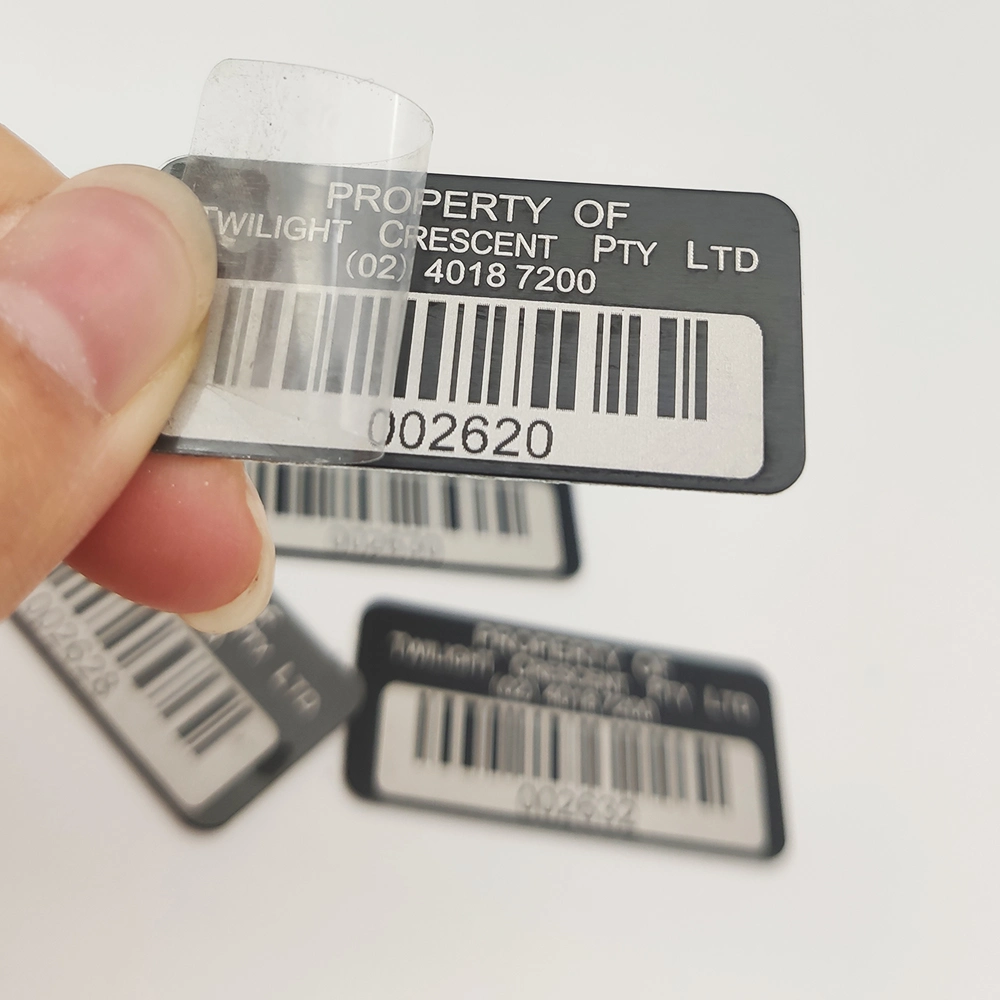 Factory Sale Laser Engraving Metal Serial Number Plates Qr Code Barcode Asset Aluminium Labels