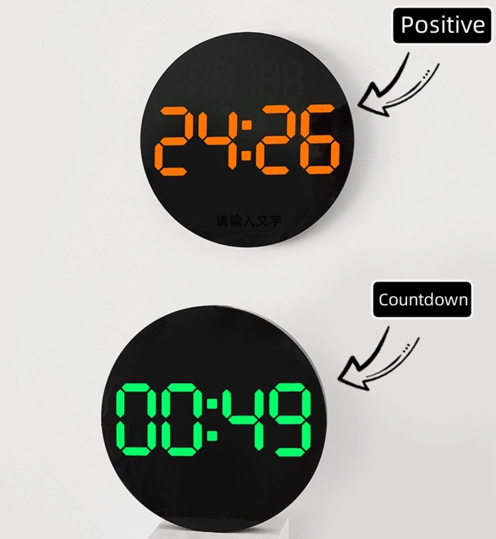 Modern Electronic Two Light Color Temperature Humidity Remote Control LED Wall Alarm Clock